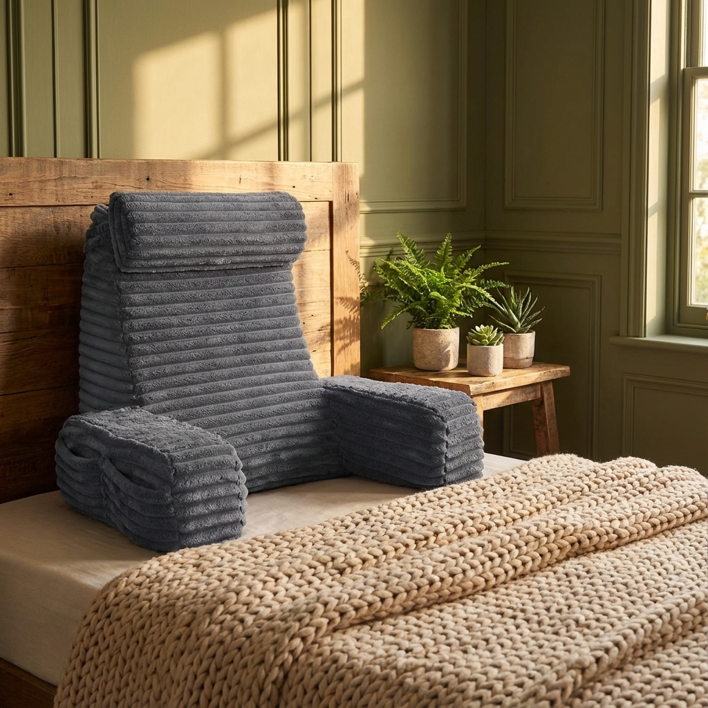 Luxury Backrest Pillow With Arms & Adjustable Headrest