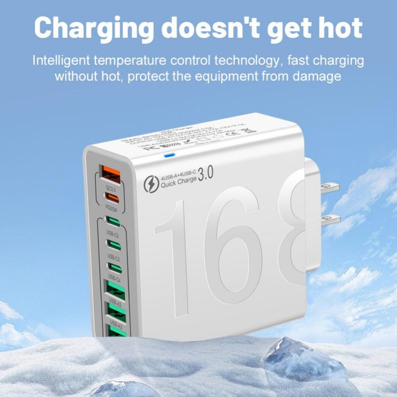 High Speed 8 Port USB Charging Station with USB C