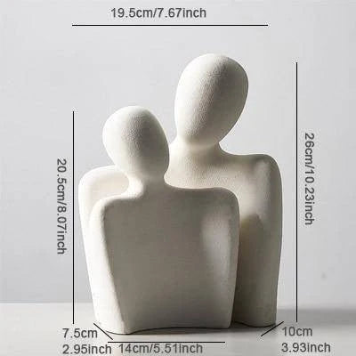 Abstract Couple Sculpture Modern Ceramic Figurine Home Decor