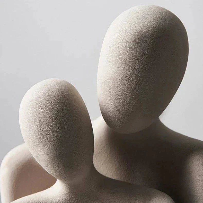 Abstract Couple Sculpture Modern Ceramic Figurine Home Decor