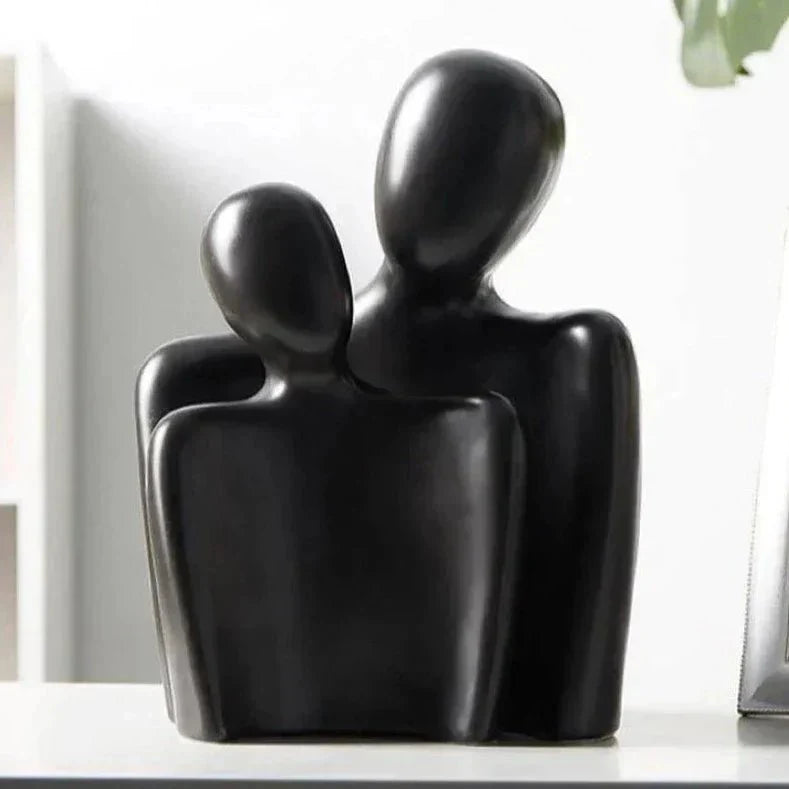 Abstract Couple Sculpture Modern Ceramic Figurine Home Decor