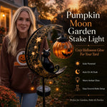 Pumpkin Moon Solar Garden Stake Light