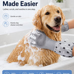 Dotisk Long-Sleeve Pet Bath & Grooming Gloves for Cats & Dogs - Cleaner Baths, Gentle Deshedding & Massage