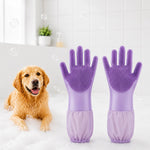 Dotisk Long-Sleeve Pet Bath & Grooming Gloves for Cats & Dogs - Cleaner Baths, Gentle Deshedding & Massage