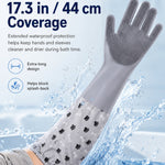 Dotisk Long-Sleeve Pet Bath & Grooming Gloves for Cats & Dogs - Cleaner Baths, Gentle Deshedding & Massage