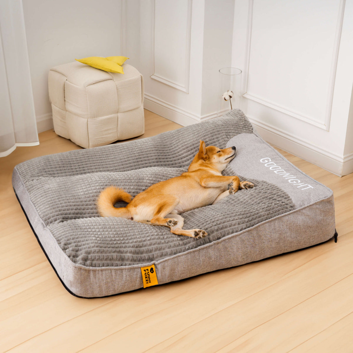 Orthopedic Dog Bed with Raised Bolster Pillow – Plush Crystal Velvet Pet Cushion for Joint Support, Machine Washable Cover for Small