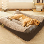 Orthopedic Dog Bed with Raised Bolster Pillow – Plush Crystal Velvet Pet Cushion for Joint Support, Machine Washable Cover for Small