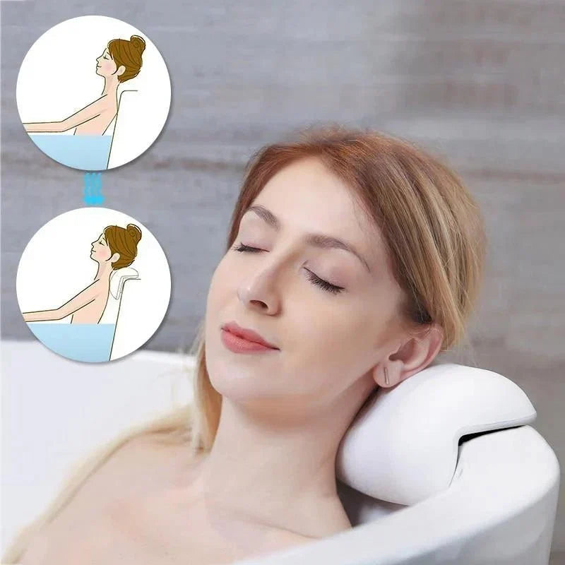 Bath Pillow with Suction Cups – Cushioned Neck Support for Tub & Spa Relaxation, Water-Resistant & Non-Slip for Home Bathing