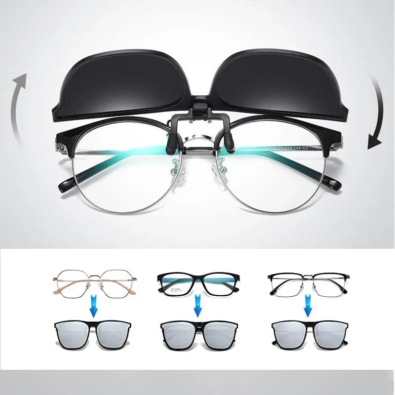 Polarized Clip-On Flip-Up Sunglasses