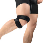 Dual-Strap Knee Support Brace with Silicone Pad for Stability | Adjustable Compression Wrap for Running, Jumper's Knee