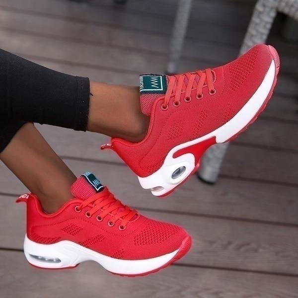 Women's Cushioned Platform Walking Shoes | Shock-Absorbing Orthopedic Sneakers with 1.6 in Lift | Breathable Mesh Athletic Footwear