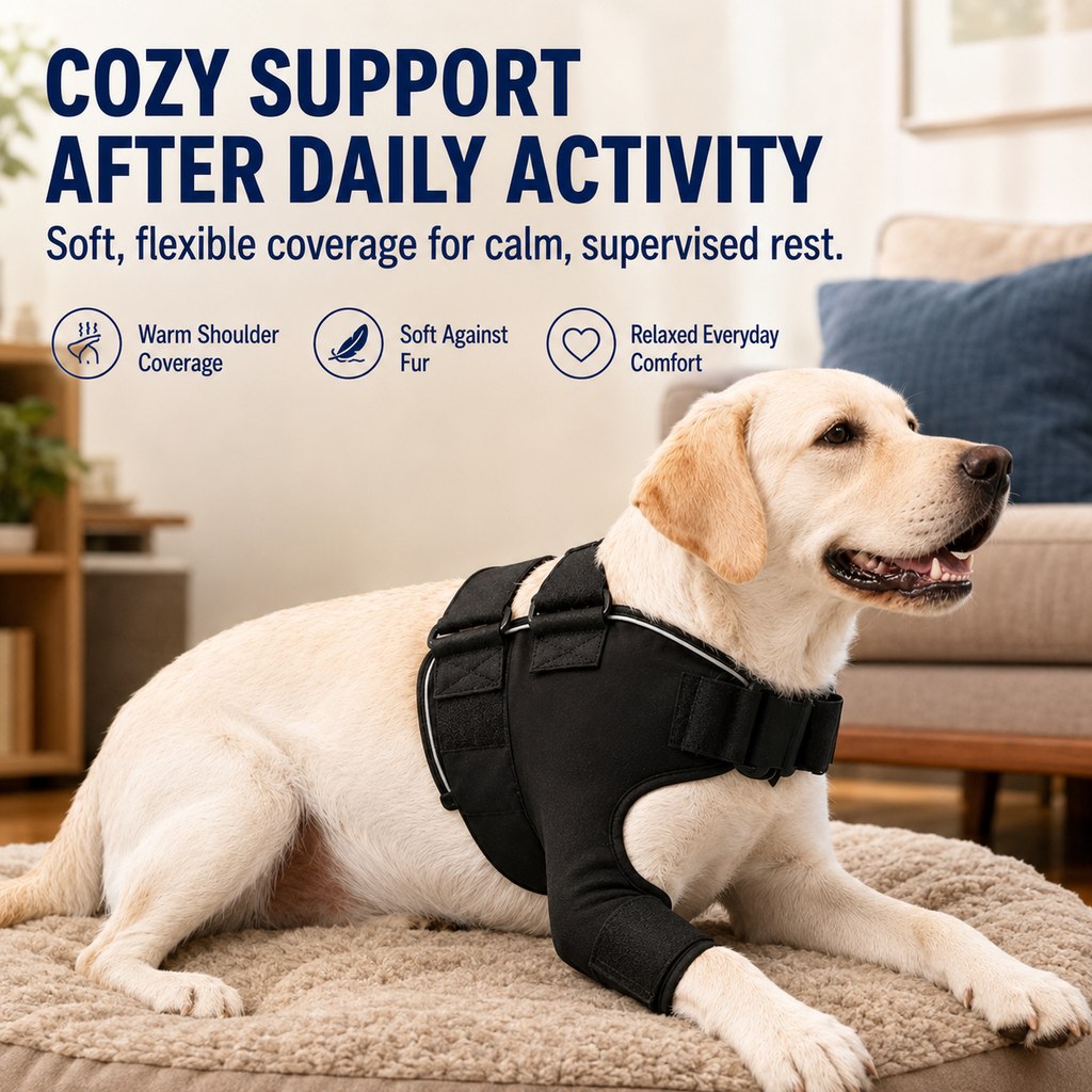 Dotisk Senior Dog Shoulder & Front Leg Support Brace for Cold Walks & Daily Comfort