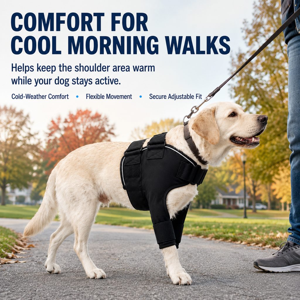 Dotisk Senior Dog Shoulder & Front Leg Support Brace for Cold Walks & Daily Comfort