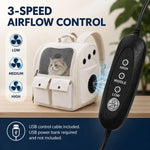 Dotisk USB-Powered Dual-Fan Cat Carrier Backpack for Vet Visits & Everyday Travel - Fan-Assisted Cooling for Less-Stuffy Trips