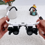 Wearclo | Magnifying Glass with Light & Interchangeable Lenses | 8x, 15x, 23x Magnification for Precision Viewing