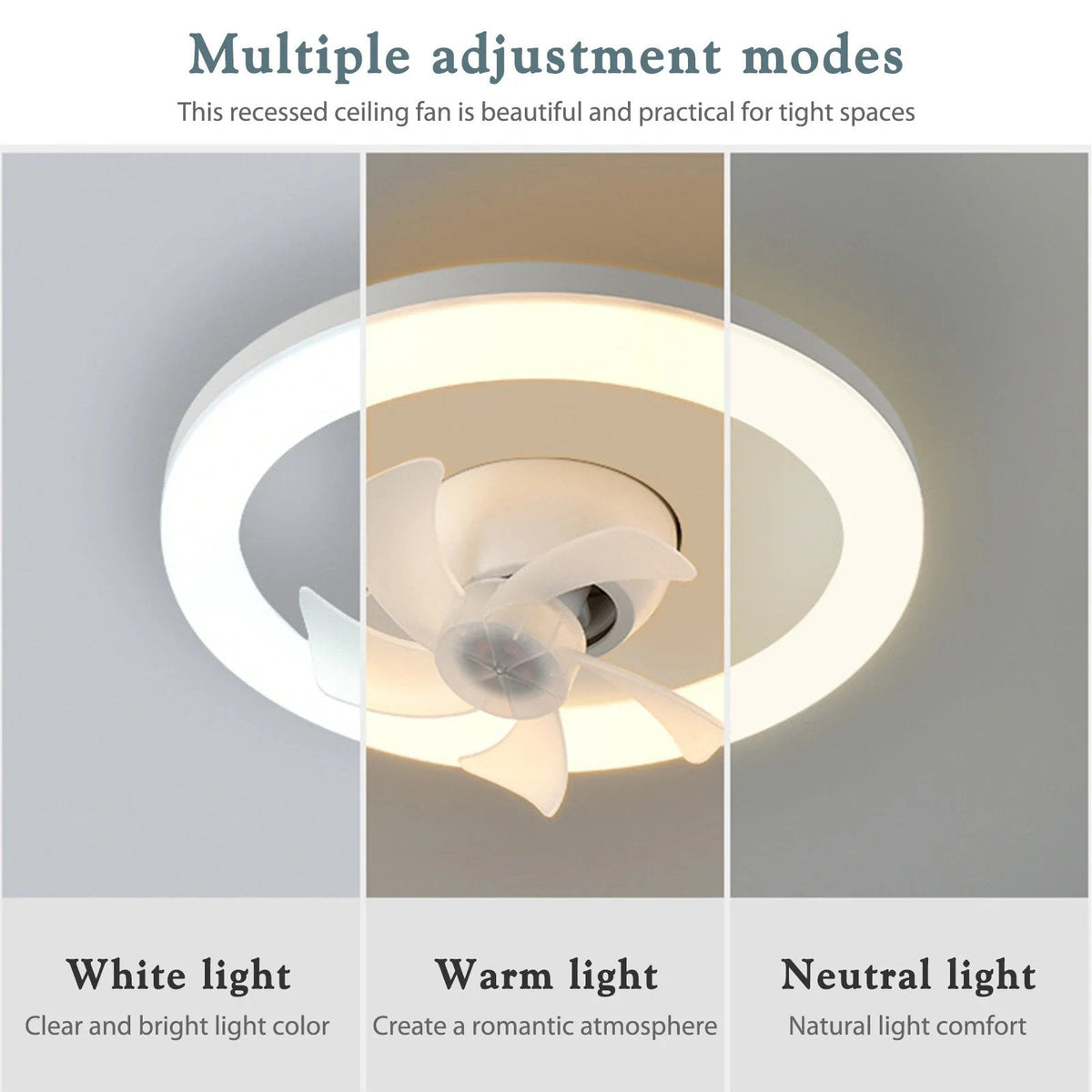 Dotisk | Modern Ceiling Fan with Remote Control & Silent Motor | Flush Mount Design for Comfortable Living