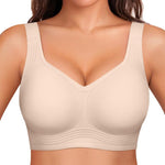 Wireless Push-Up Comfort Bra with Silicone Support Bands for All-Day Lift and Shape