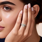 Luxurious Gold Tone Cubic Zirconia Ring