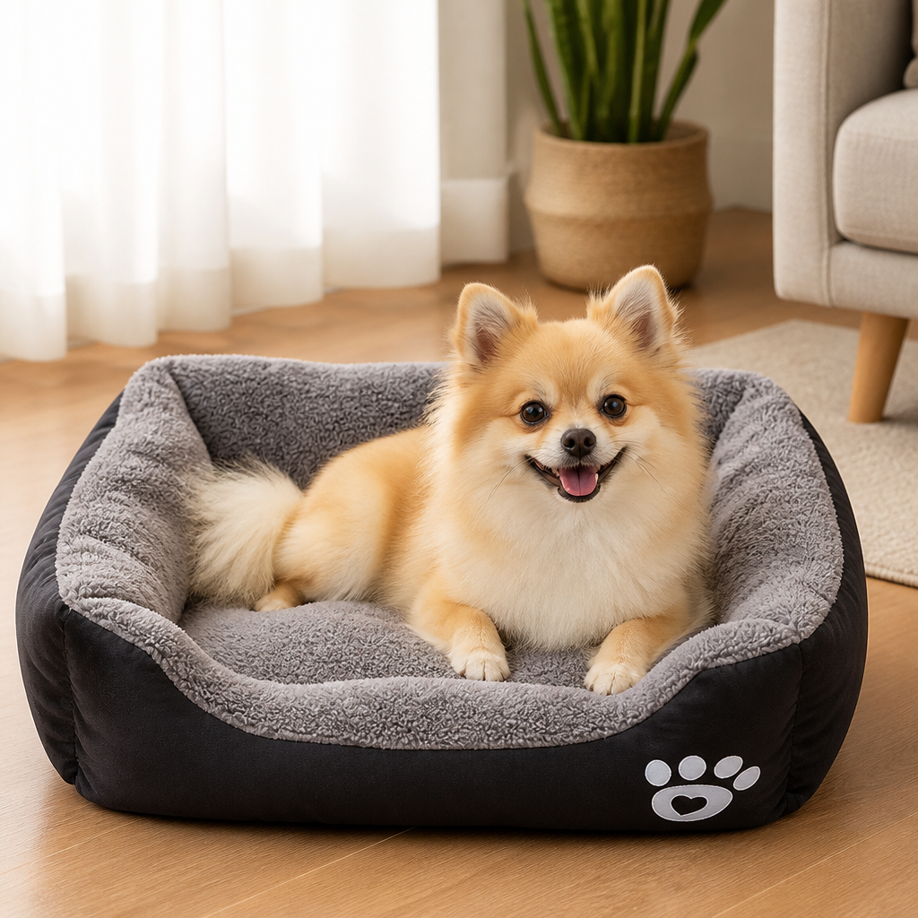 Dotisk Warm Plush & Washable Dog Bed