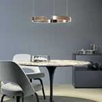 Circular LED Ceiling Fixture Aluminum Ring 20 in Adjustable Height for Kitchen Island Dining Area Foyer Modern Suspended Halo Light Energy-E
