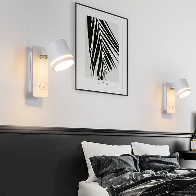 Adjustable LED Wall Sconce with Backlight – Rotatable Reading Light for Bedroom & Hallway – Modern Spotlight for Bedside & Living Room