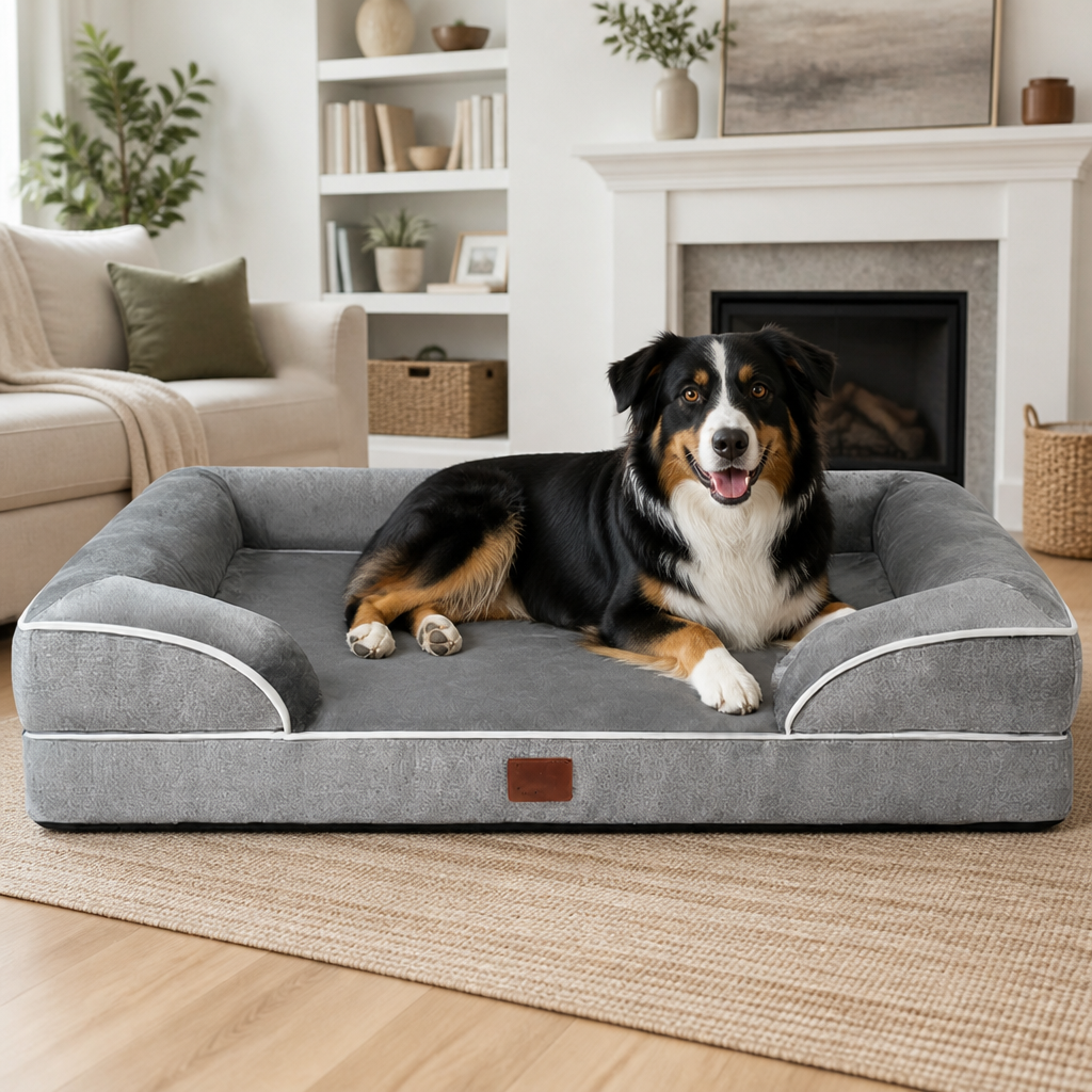 Dotisk Orthopedic Memory Foam Dog Bed (Removable Cover)