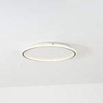 Dimmable Round LED Flush Mount Ceiling Light for Bedroom Living Room | Black White Metal Acrylic | Indoor Hardwired 12-20 Inch Fixture