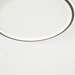 Dimmable Round LED Flush Mount Ceiling Light for Bedroom Living Room | Black White Metal Acrylic | Indoor Hardwired 12-20 Inch Fixture