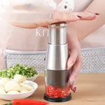 Press-Action Veggie Dicer with Enclosed Container for Onions, Garlic & More | Safe, Tear-Free Meal Prep Tool for Home Cooks & Busy Families