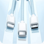 Multi-Device Fast Charging Cable USB-C to Lightning Micro-USB for iPhone Samsung Google Pixel Android Quick Power Adapter Cord 100W Data
