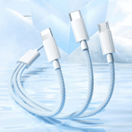 Multi-Device Fast Charging Cable USB-C to Lightning Micro-USB for iPhone Samsung Google Pixel Android Quick Power Adapter Cord 100W Data