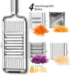 Handheld Vegetable Grater Stainless Steel 4-Piece Kitchen Slicer Set for Cheese Carrots Potatoes Zucchini Prep Tool for Home Cooking