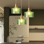 Adjustable Drop Ceiling Light with Textured Glass Shade E27 Socket for Kitchen Island Dining Room Counter Breakfast Bar Scandinavian Modern
