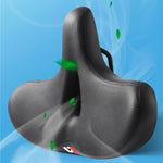 Wide Cushioned Bicycle Seat with Pressure Relief Cutout for Road & Mountain Bikes