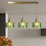Adjustable Drop Ceiling Light with Textured Glass Shade E27 Socket for Kitchen Island Dining Room Counter Breakfast Bar Scandinavian Modern