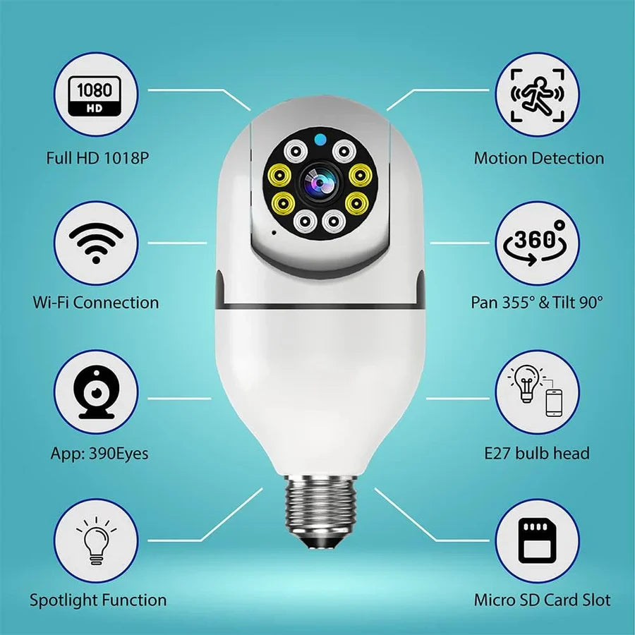 HD WiFi Security Light Bulb Camera