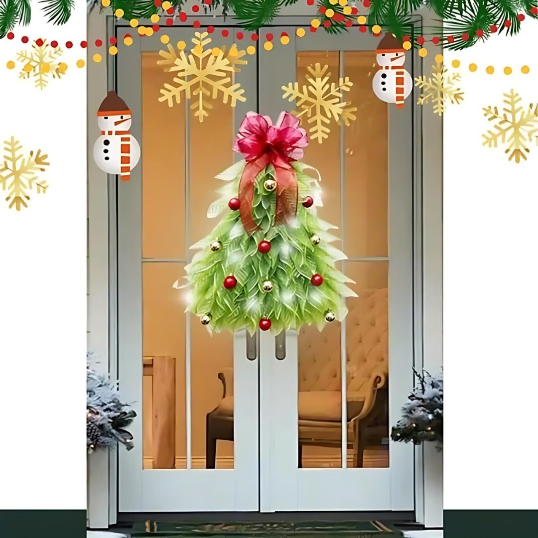 Handmade Christmas Tree Wreath for Front Door