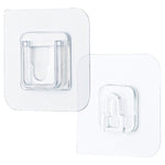 Clear Wall Mount Hooks 10-Pack Peel and Stick Organizers for Cable Management Router Power Strip Holder Home Office Décor