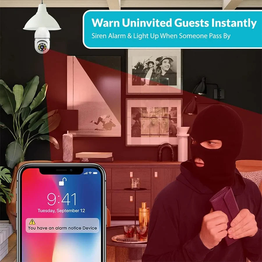 HD WiFi Security Light Bulb Camera