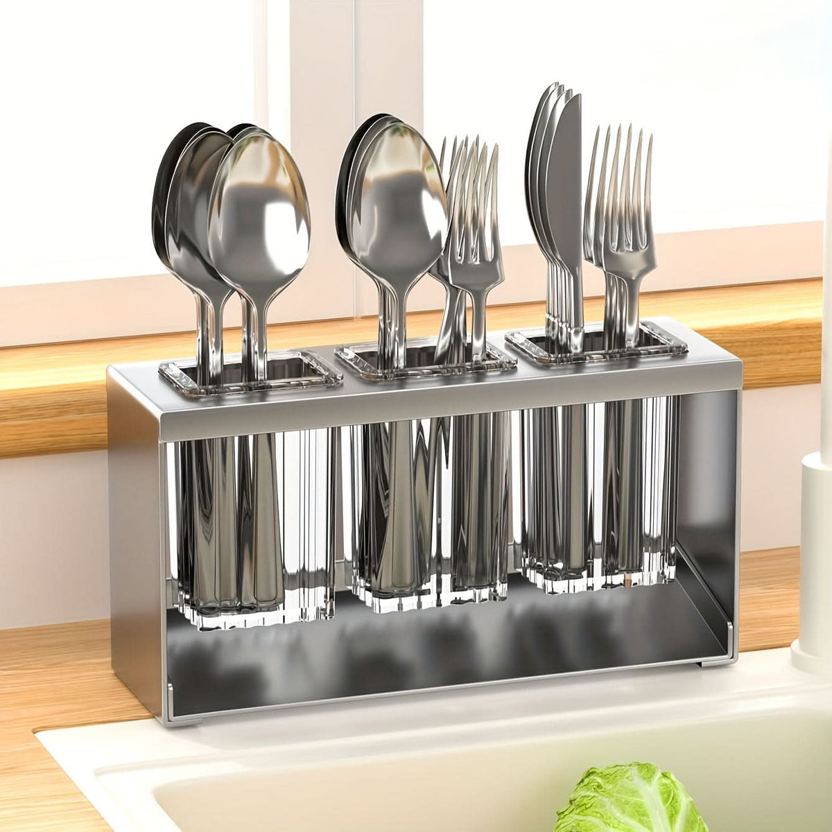 DRYFLOW – Kitchen Utensil Storage Rack Organizer