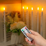 Battery-Powered Flameless Taper Candle with Remote Control & Timer 10.8 Inches White for Dining Room Chandeliers Wedding Centerpieces Mantel