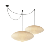 Handmade Rice Paper Sphere Pendant Lamp for Dining Room & Bedroom | Sculptural Ceiling Fixture with Adjustable Cord | E26 Edison Bulb Compat
