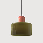 Coloured glass Bauhaus pendant light