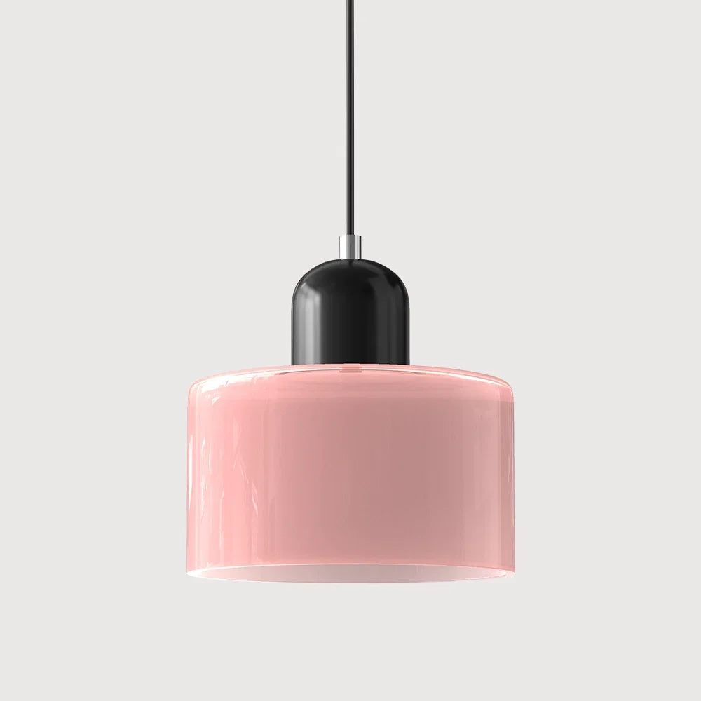 Coloured glass Bauhaus pendant light