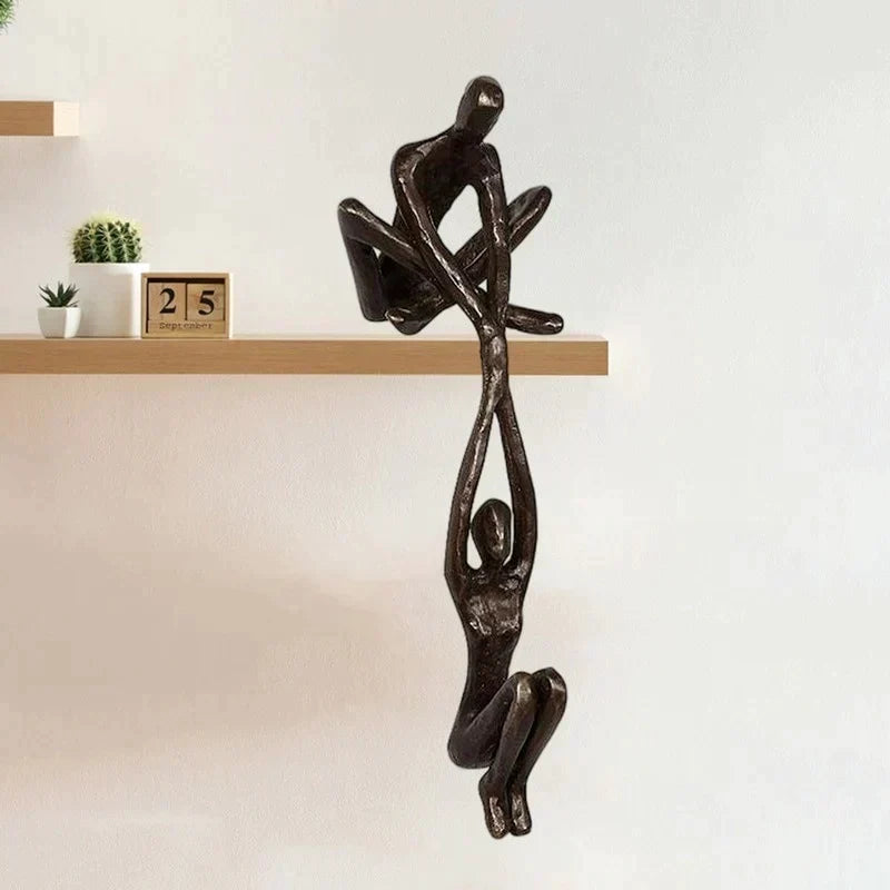 Resin Couple Sculpture 8 inch Tabletop Art Piece for Living Room Bedroom Office Shelf Display Anniversary Housewarming Minimalist Home Accen