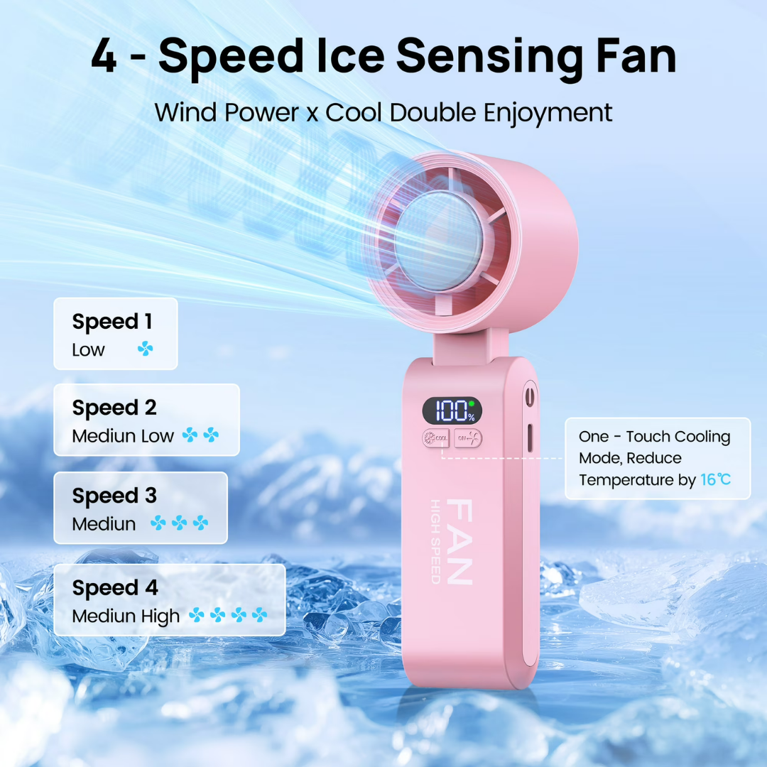 Handheld Portable Turbo Fan With Ice Cooler