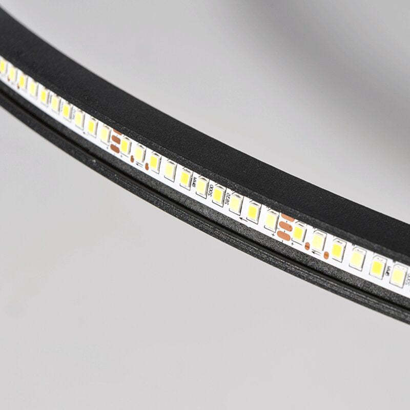 Dimmable Round LED Flush Mount Ceiling Light for Bedroom Living Room | Black White Metal Acrylic | Indoor Hardwired 12-20 Inch Fixture