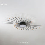 Starburst Dimmable LED Ceiling Light Flush Mount Black Gold Metal Acrylic Indoor Modern Fixture for Bedroom Living Room Dining Room