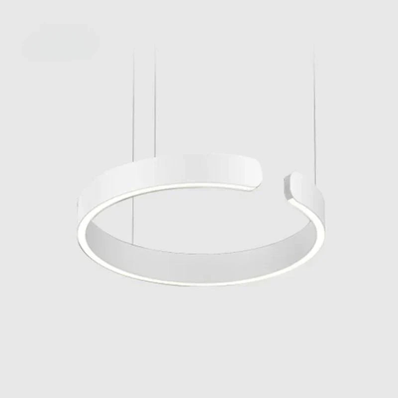 Circular LED Ceiling Fixture Aluminum Ring 20 in Adjustable Height for Kitchen Island Dining Area Foyer Modern Suspended Halo Light Energy-E