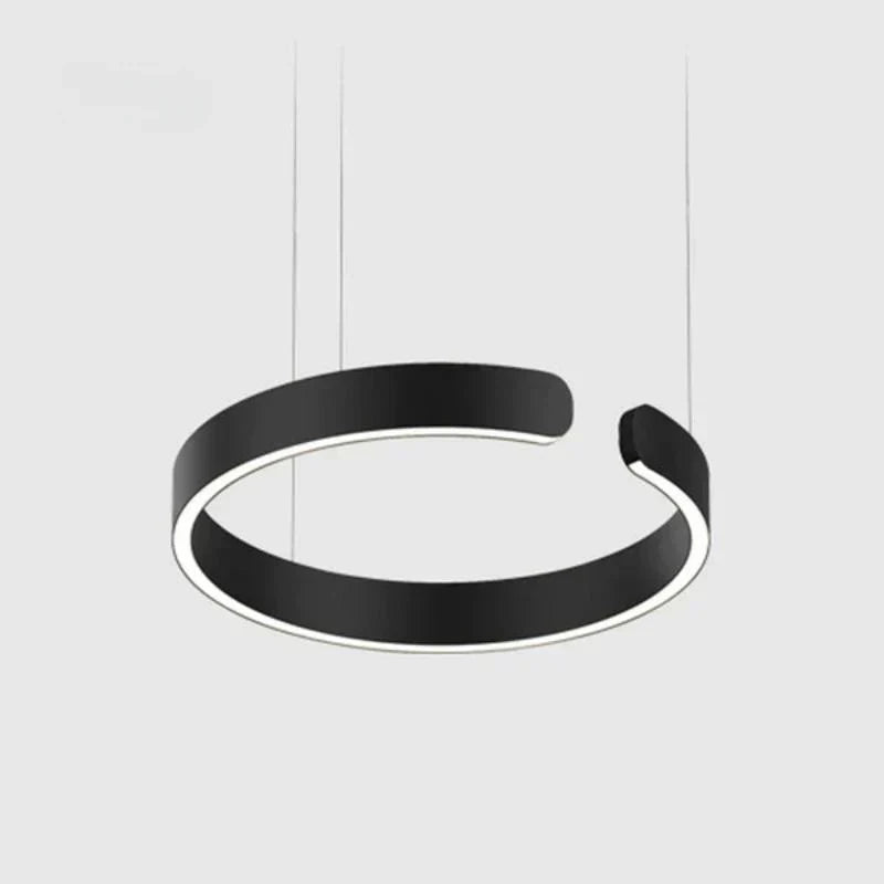 Circular LED Ceiling Fixture Aluminum Ring 20 in Adjustable Height for Kitchen Island Dining Area Foyer Modern Suspended Halo Light Energy-E